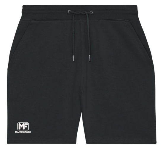 Black MF embroidered shorts