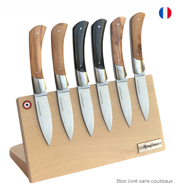 Porte couteaux aimanté en hêtre artisanal fabriqué en France – Manufrance