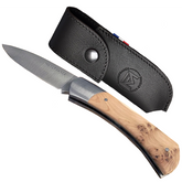 Couteau Aventure de Manufrance en bois de genévrier et son étui