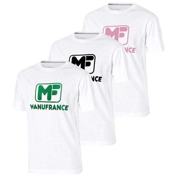 t-shirt manufrance avec les trois couleurs