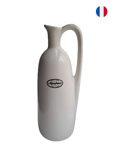 Manufrance white stoneware oil bottle