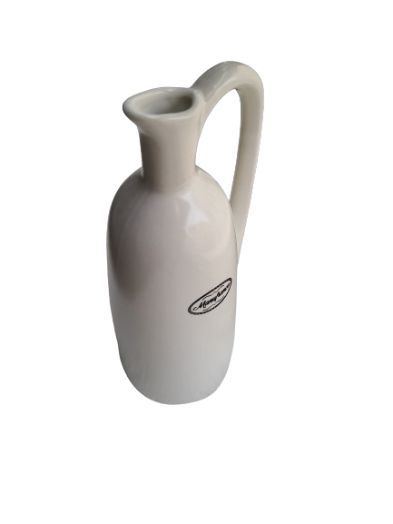 Manufrance white stoneware oil bottle