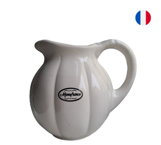 Pichet citrouille en grès blanc Manufrance