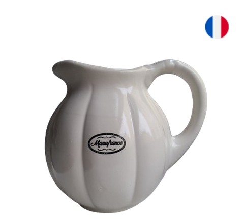 Manufrance white stoneware pumpkin pitcher