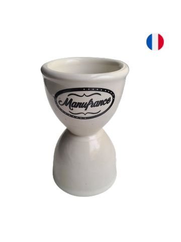 Manufrance white stoneware egg cup