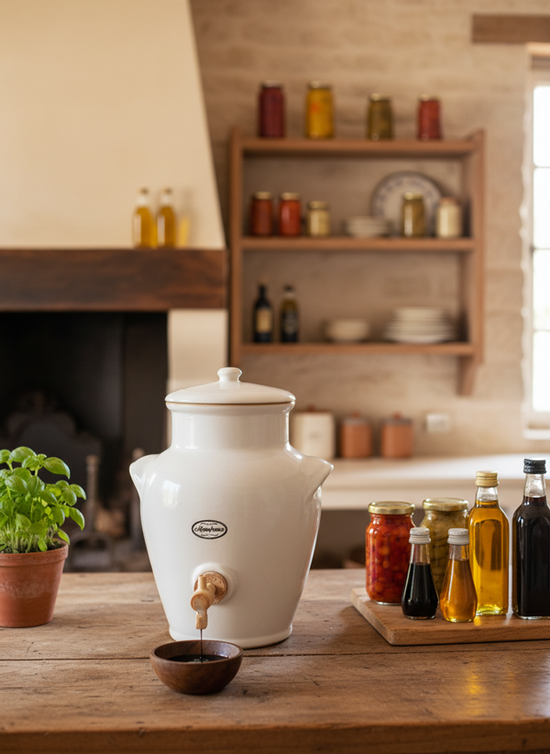 Vinaigrier en grès émaillé blanc Manufrance - 3 litres