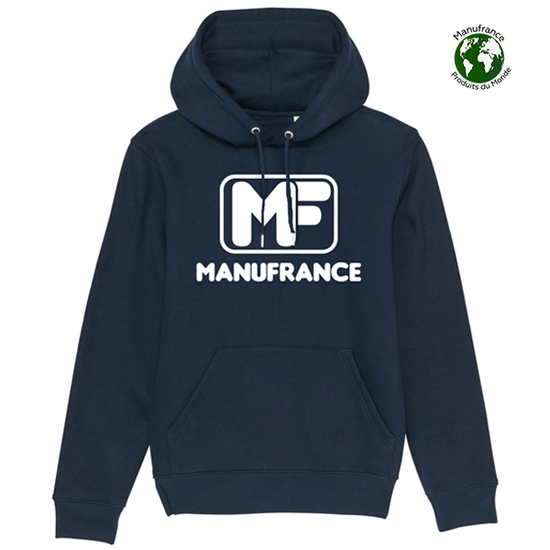 Sweat capuche rétro bleu foncé Manufrance