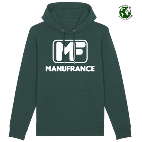 Sweat capuche rétro vert foncé Manufrance