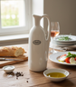 Manufrance-Ölflasche aus weißem Steinzeug