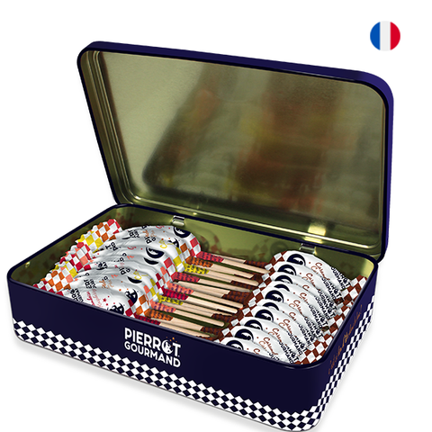 Metal box of 20 assorted lollipops