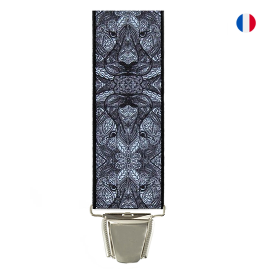 Bretelles 3 pinces motif lion
