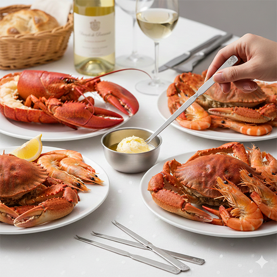 Lot de 6 curettes à crustacés