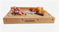 Planche réversible 40 x32 cm Manufrance coté avec rigole et présentation avec fruits