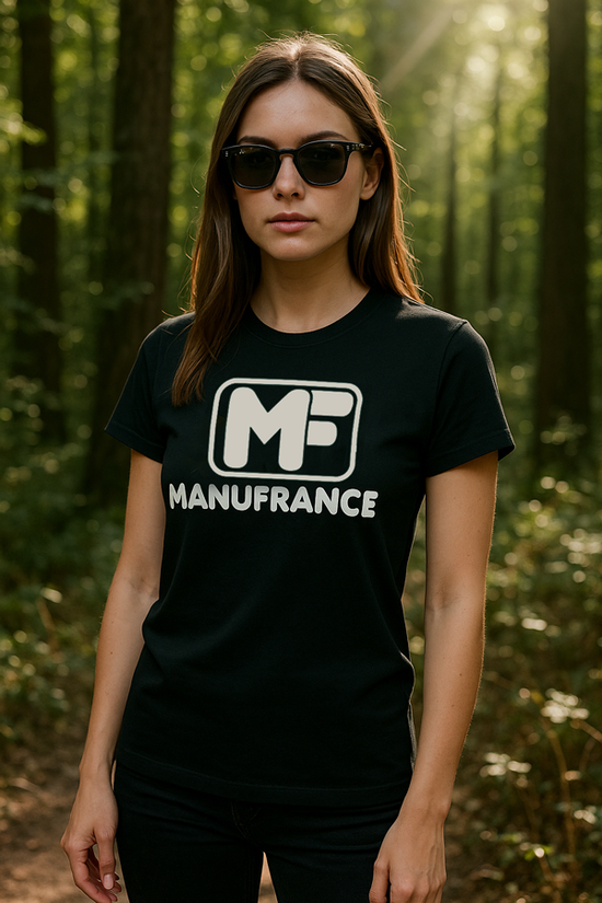 Tee-shirt rétro Manufrance MF noir