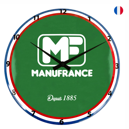 Horloge émaillée bombée Manufrance fabrication française
