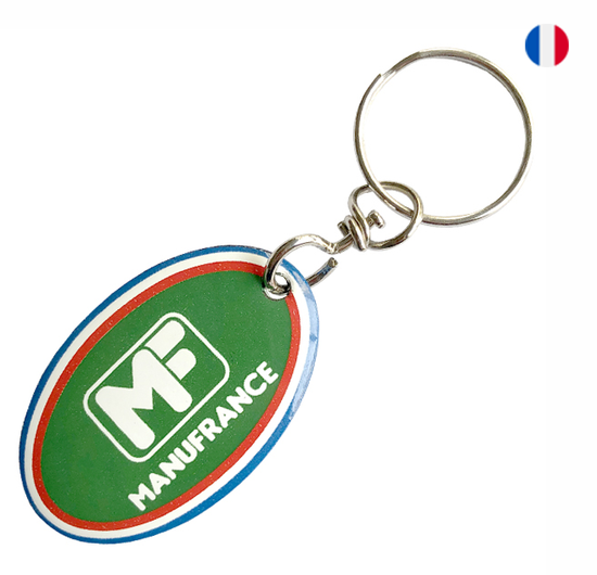 Porte clés émaillé bombé Manufrance fabrication française