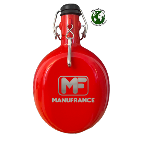 Manufrance the original oval metal water bottle Red