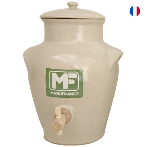 Manufrance ecru beige enamelled stoneware vinegar maker - 3 liters