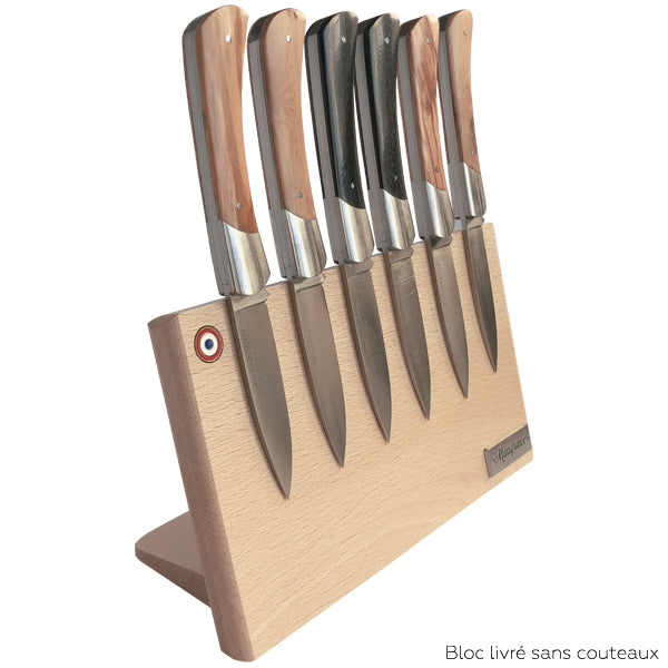 Porte-couteaux magnétique en bois et résine