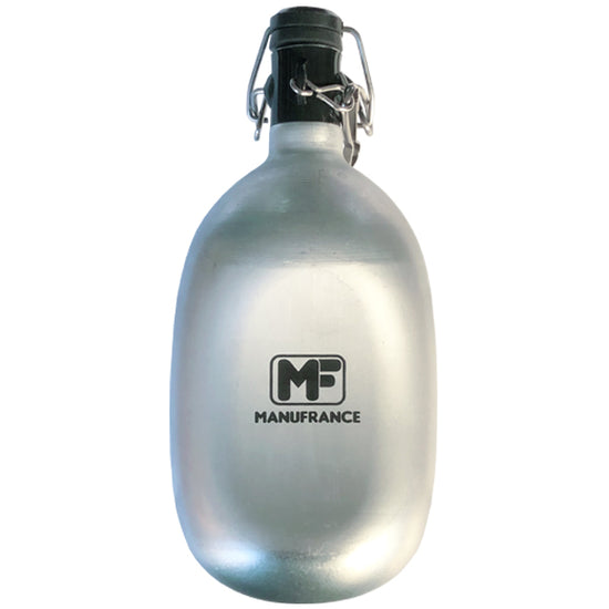 Manufrance the original oval gray metal water bottle