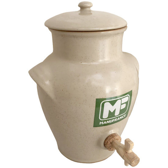 Manufrance ecru beige enamelled stoneware vinegar maker - 3 liters